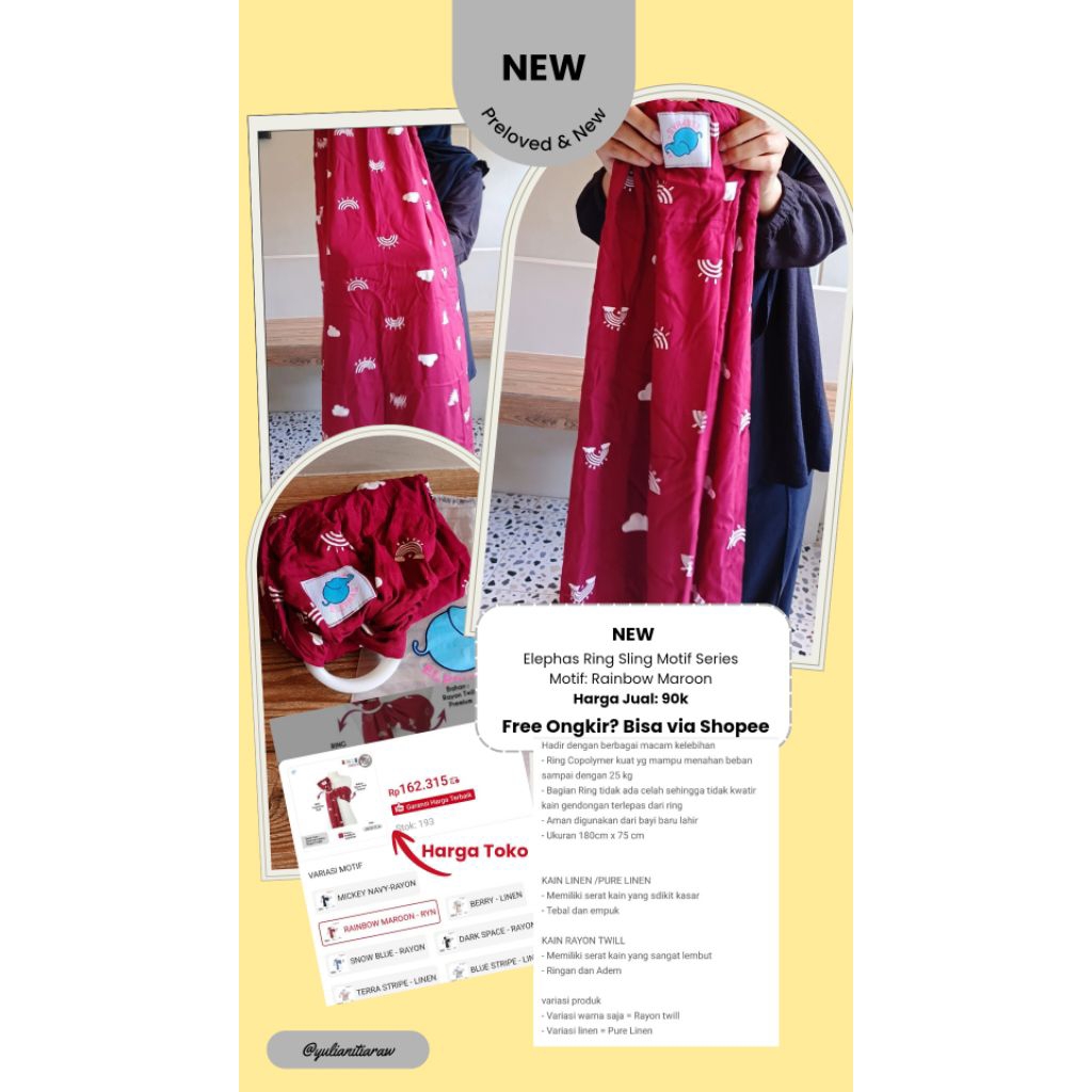 NEW RING SLING ELEPHAS MOTIF