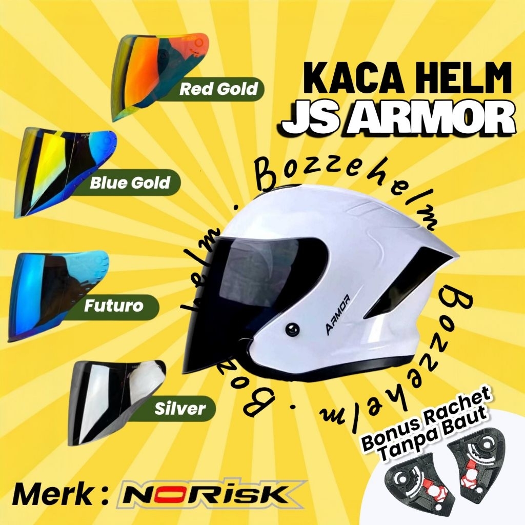 BOZZEHELM Kaca Helm JS Armor Visor Flat JS Armor