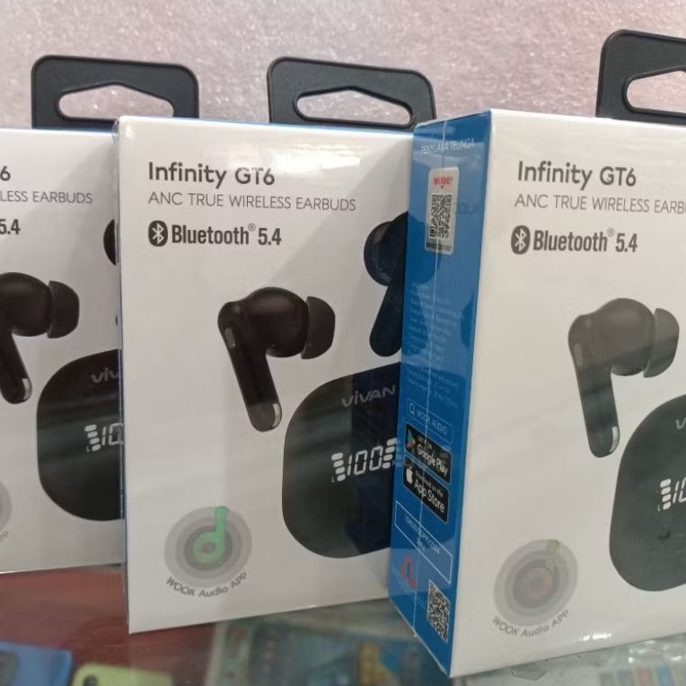 1 Kotak Original tws Bluetooth Vivan Infinity GT6 Wireless airbuds