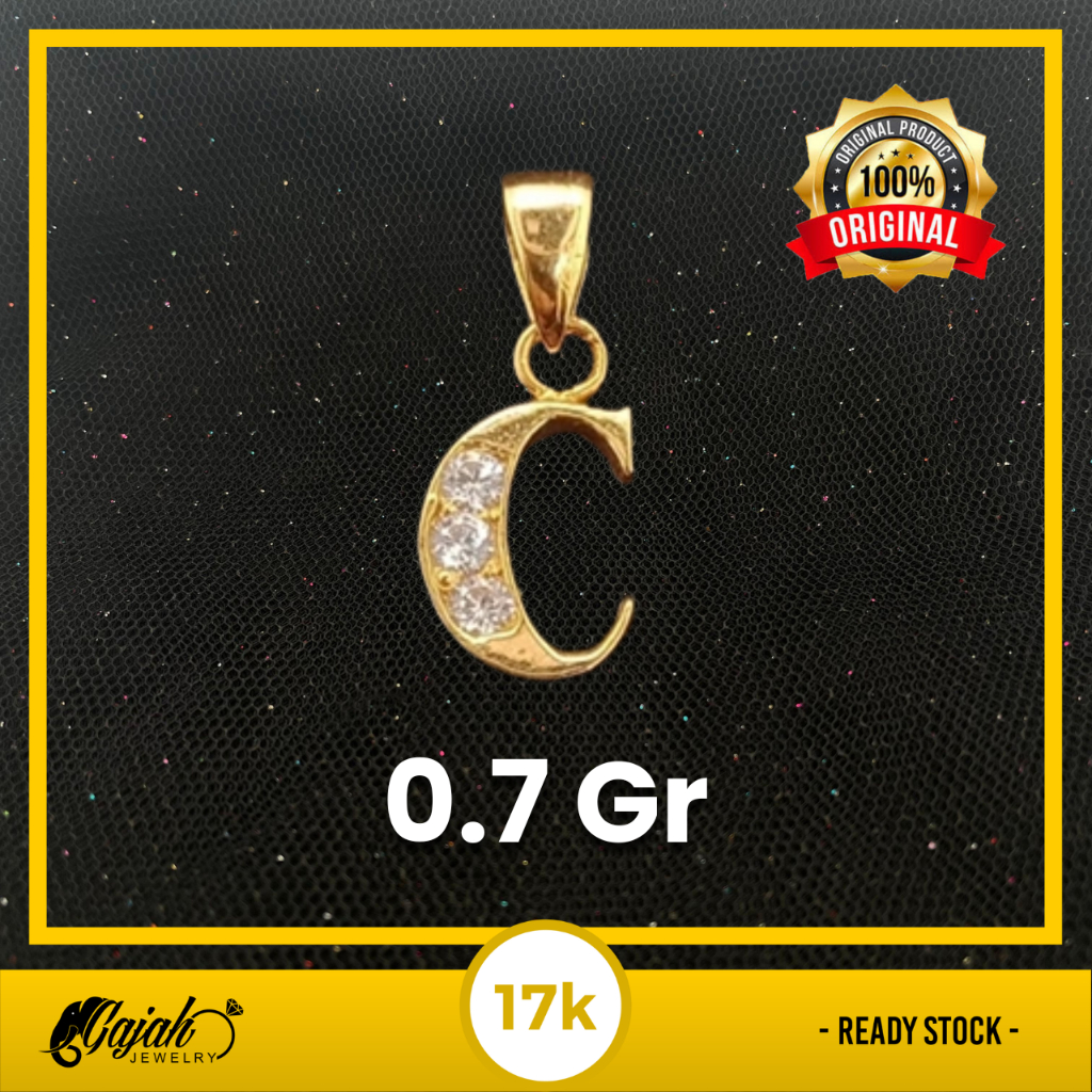 Liontin Emas 17K -  Huruf C 0.7 Gram 1376