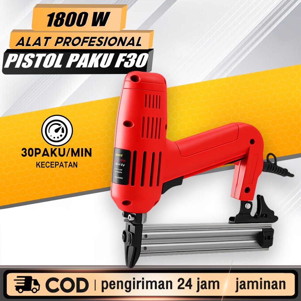 REAIM Paku Tembak Kayu F30 Paku Kayu Nail Gun 1800W Alat Paku Tembak Kayu