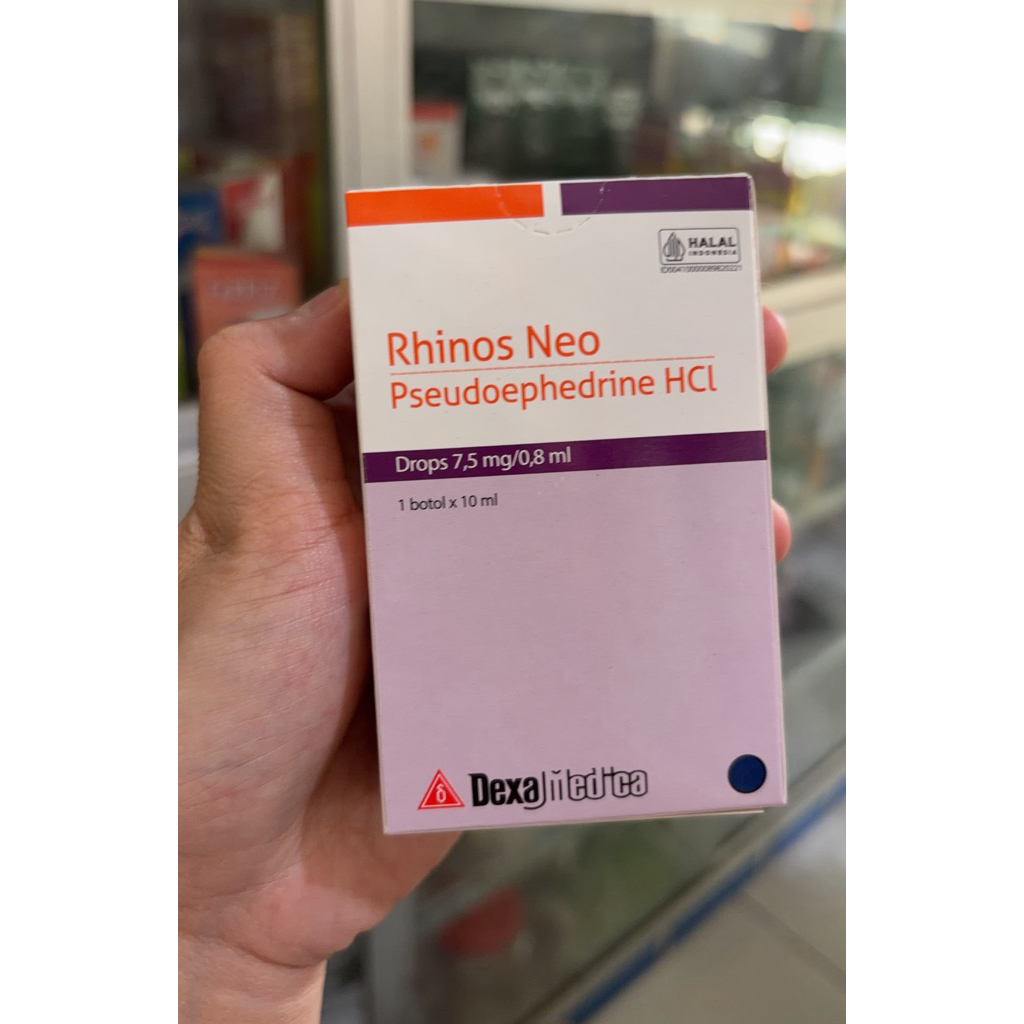 Rhinos Neo Drops Obat Pilek Bayi 10 ml - Pseudoephedrine HCl, Meringankan Hidung Tersumbat, Untuk An