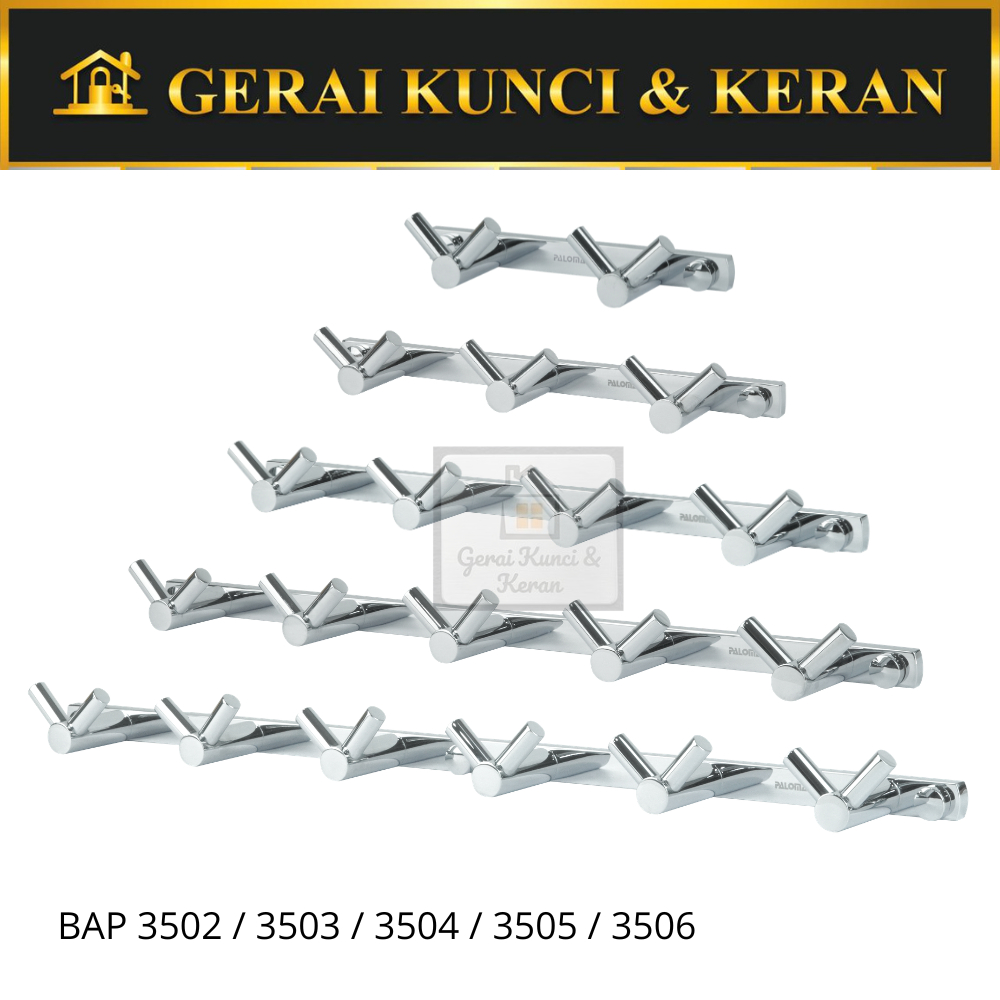 PALOMA BAP 3502 BAP 3503 BAP 3504 BAP 3505 BAP 3506 Kapstok Gantungan Baju Handuk Rak Hanger Mandi C