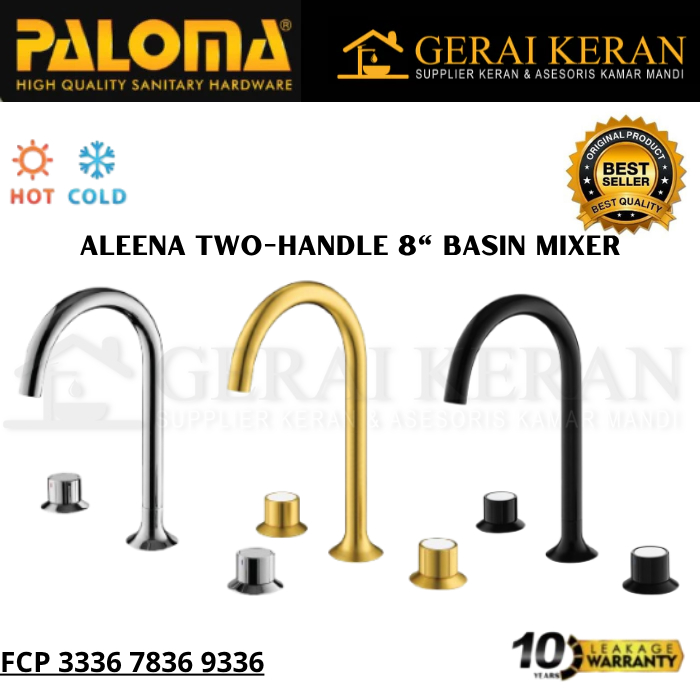 PALOMA FCP 3336 7836 9336 Keran Mixer Wastafel Cuci Tangan Panas Dingin Kran Air Two-Handle 3 lubang