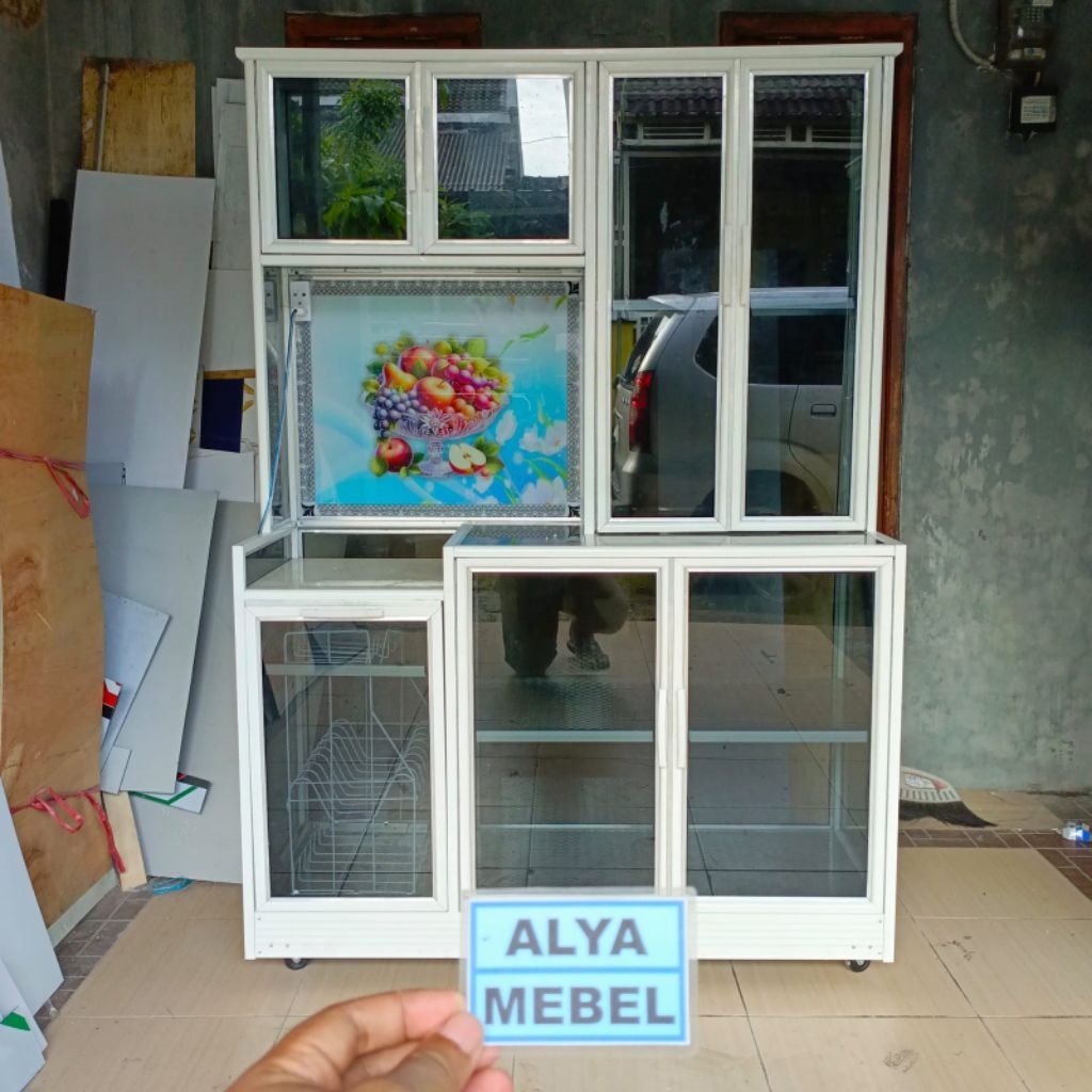 Rak Piring Tarik + Laci