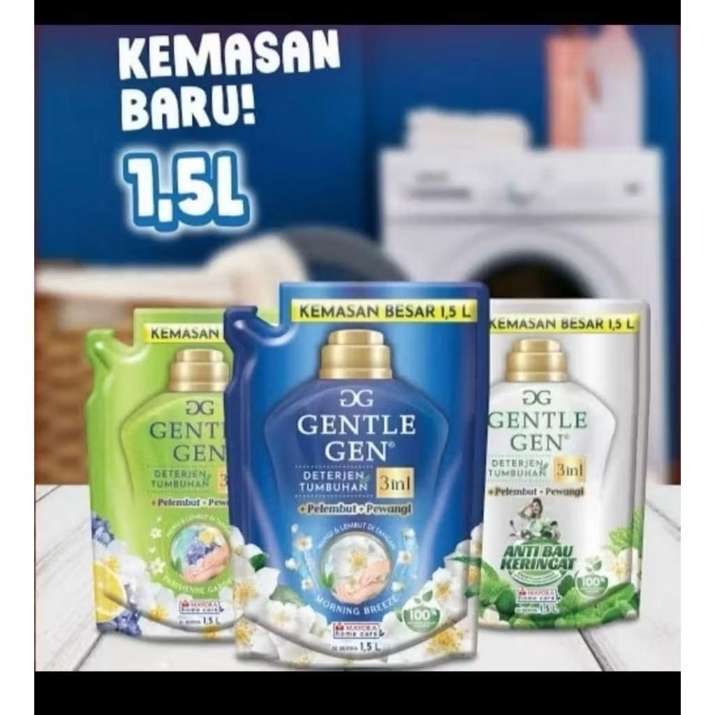 Jumbo 1,5 Liter Gantle Gan Detergen Cair Sabun Cuci Cair Kemasan 1,5Kg