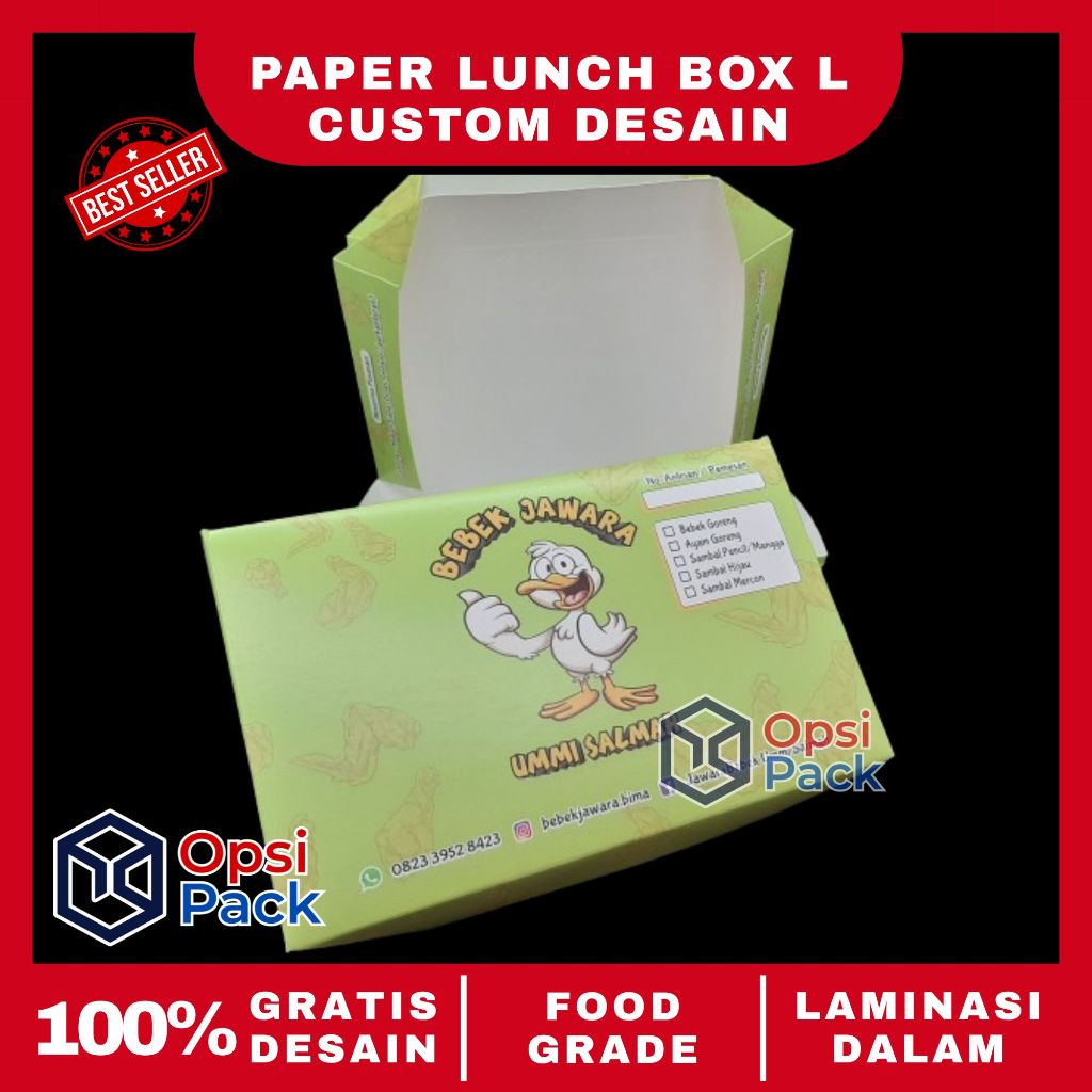 GRATIS DESAIN PAPER LUNCH BOX L CUSTOM DESAIN FOOD GRADE LUNCH BOX L CUSTOM DESAIN