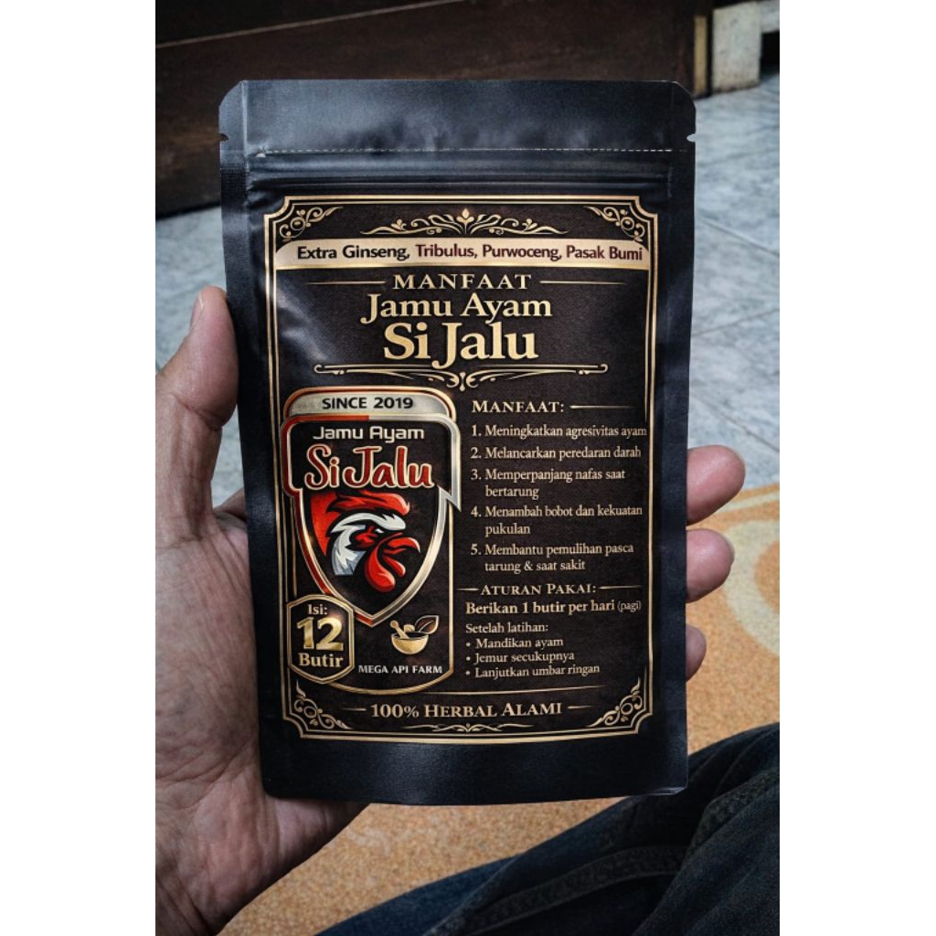 Jamu Ayam Juara Extra Ginseng-Tribulus isi 12 butir - Penambah Stamina Nafas Panjang Herbal Alami de