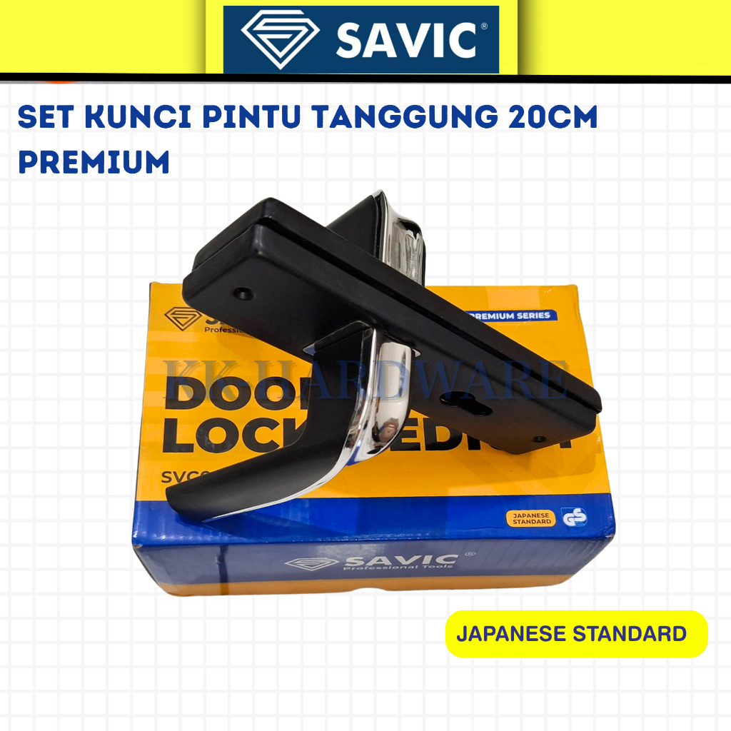 SAVIC Gagang Pintu Set Tebal Premium Handel Pintu Hitam Gagang Minimalis