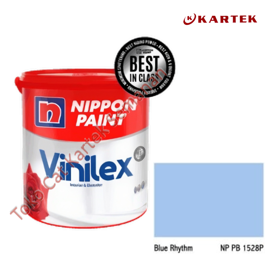Nippon Paint Vinilex BLUE RHYTHM NP PB 1528P Cat Tembok Interior Eksterior Biru 1kg 5kg