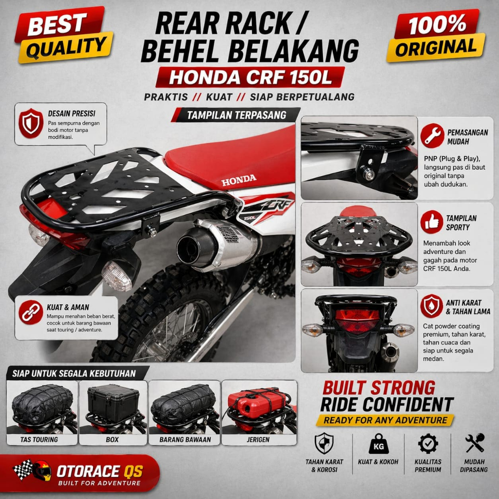 rear rack crf 150 l,behel crf 150 l belakang