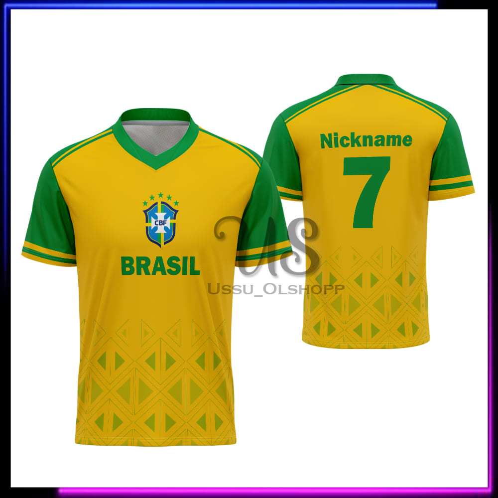 Jersey Brazil Pria - Baju Brasil  - Kaos Polo Brasil - Jersey Suporter Brazil