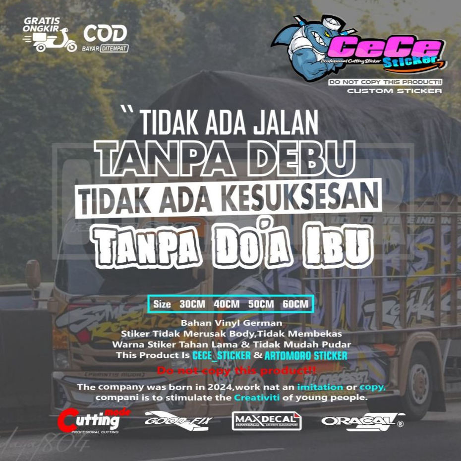 Stiker Mobil Variasi Kaca Bodi Samping Kata Kata Truk Canter Pick Up
