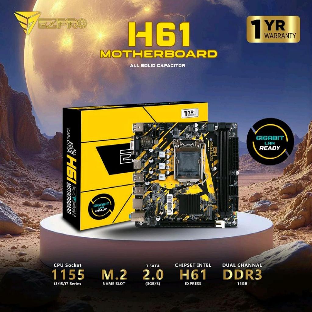 MOTHERBOARD EZPRO H61 USB 3.0 LGA 1155 NVME Slot