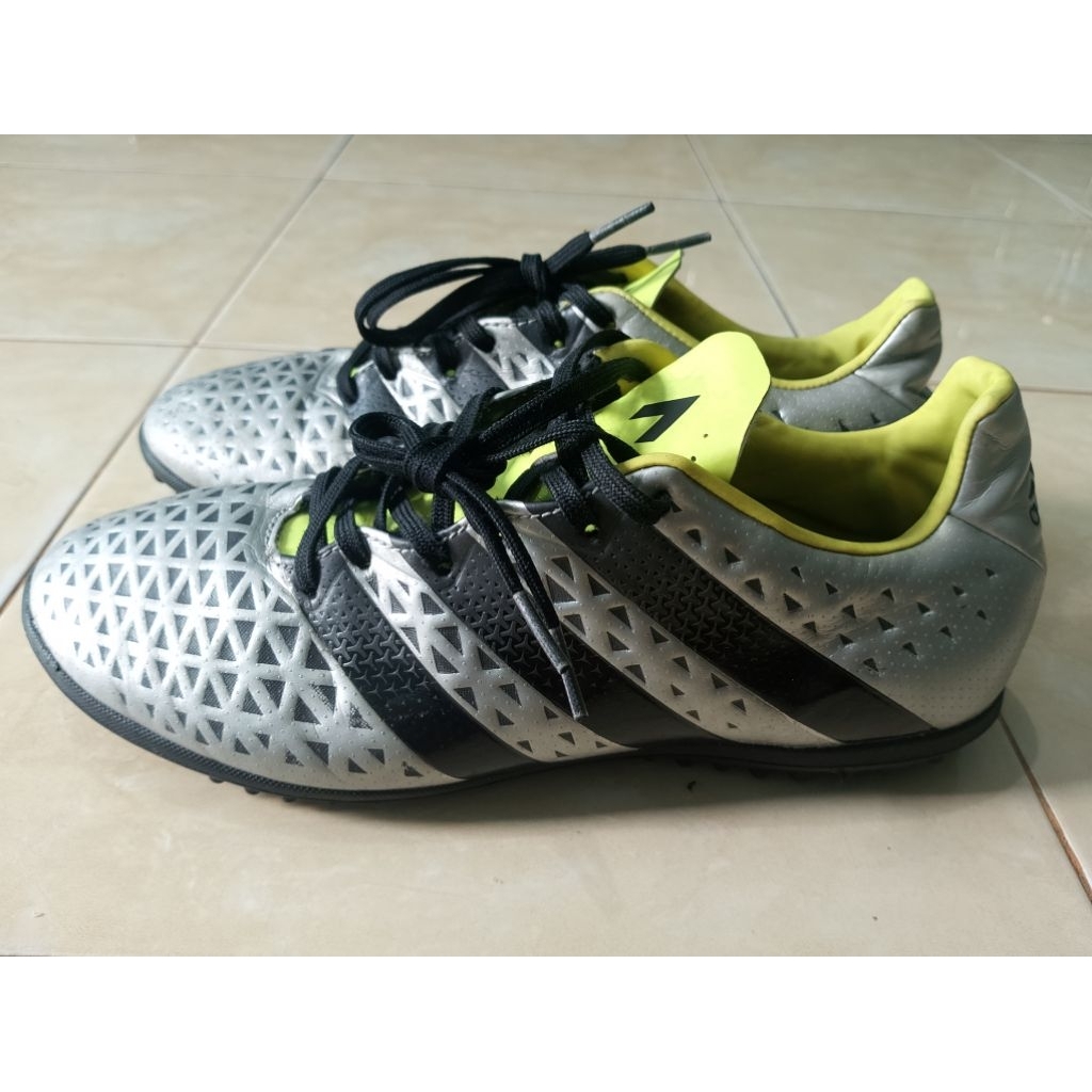 Sepatu Bola Second Minisoc Adidas Ace Metalic Silver Junior 16.3 Astro Mulus Size 40 Insole 250 Seco