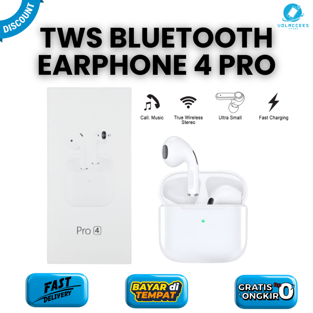 TWS BLUETOOTH PRO 4 TWS GAMING BASS WITH MIC TOUCH WATERPROOF WIRELESS EARPHONE BLUETOOTH ANDROID