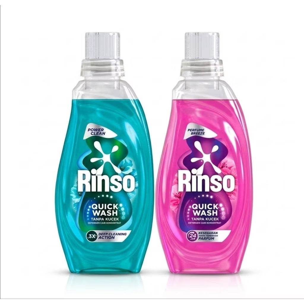 Rinso Quick Wash Detergen Cair Botol 650g
