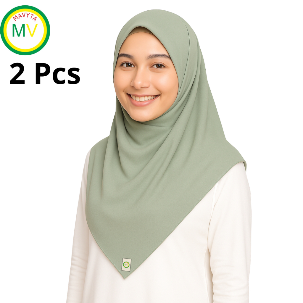 MAVYTA Hijab Segi Empat – Warna Sage Green