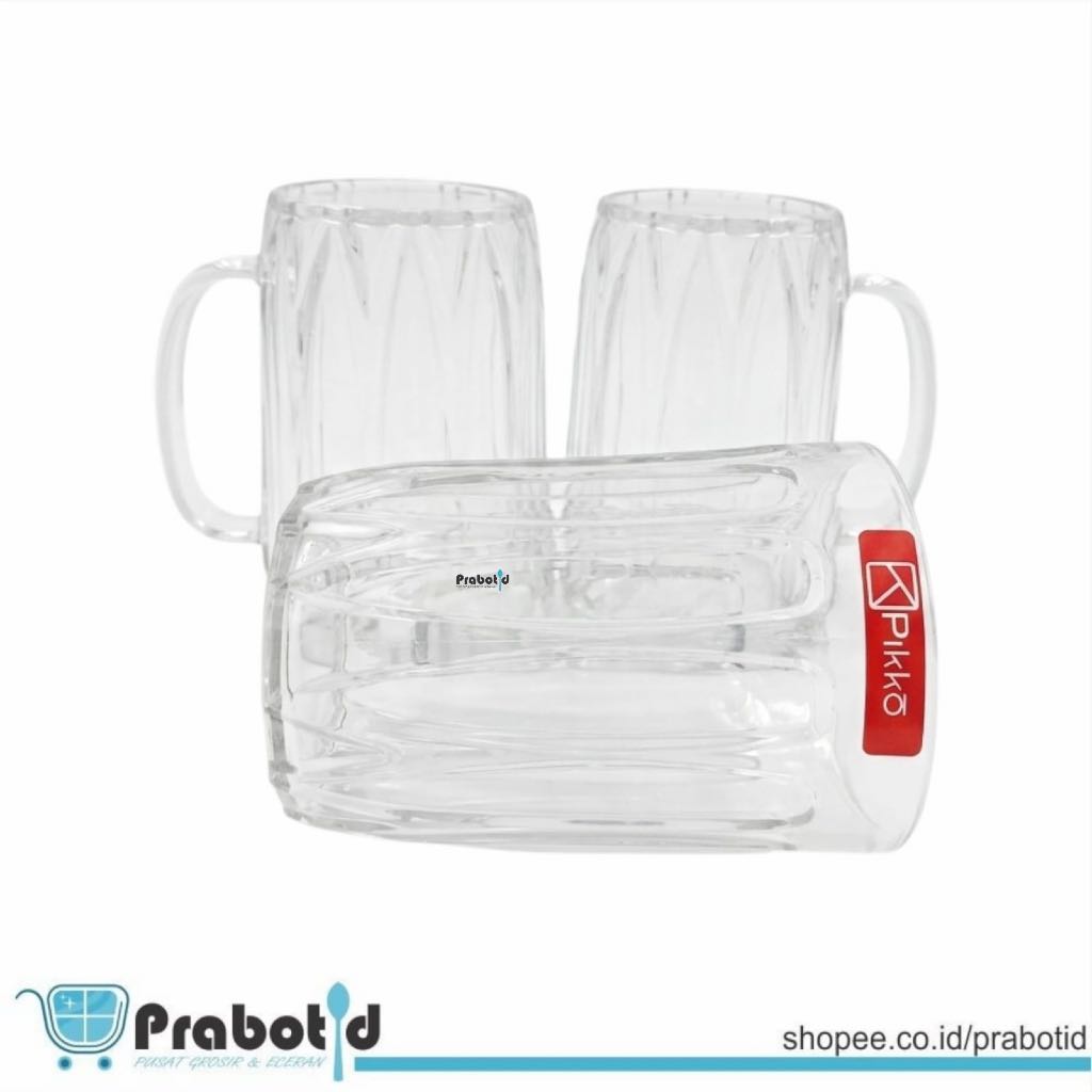 Slazybloom Set Gelas Akrilik Gagang 400Ml Bening Gelas Bening Plastik 400Ml Prabotid