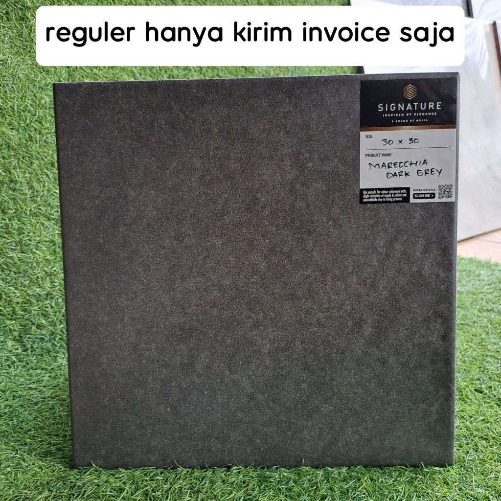 (Ongkir Diluar Aplikasi) Keramik Lantai Matte 30x30 MARECHIA DARK GREY Mulia