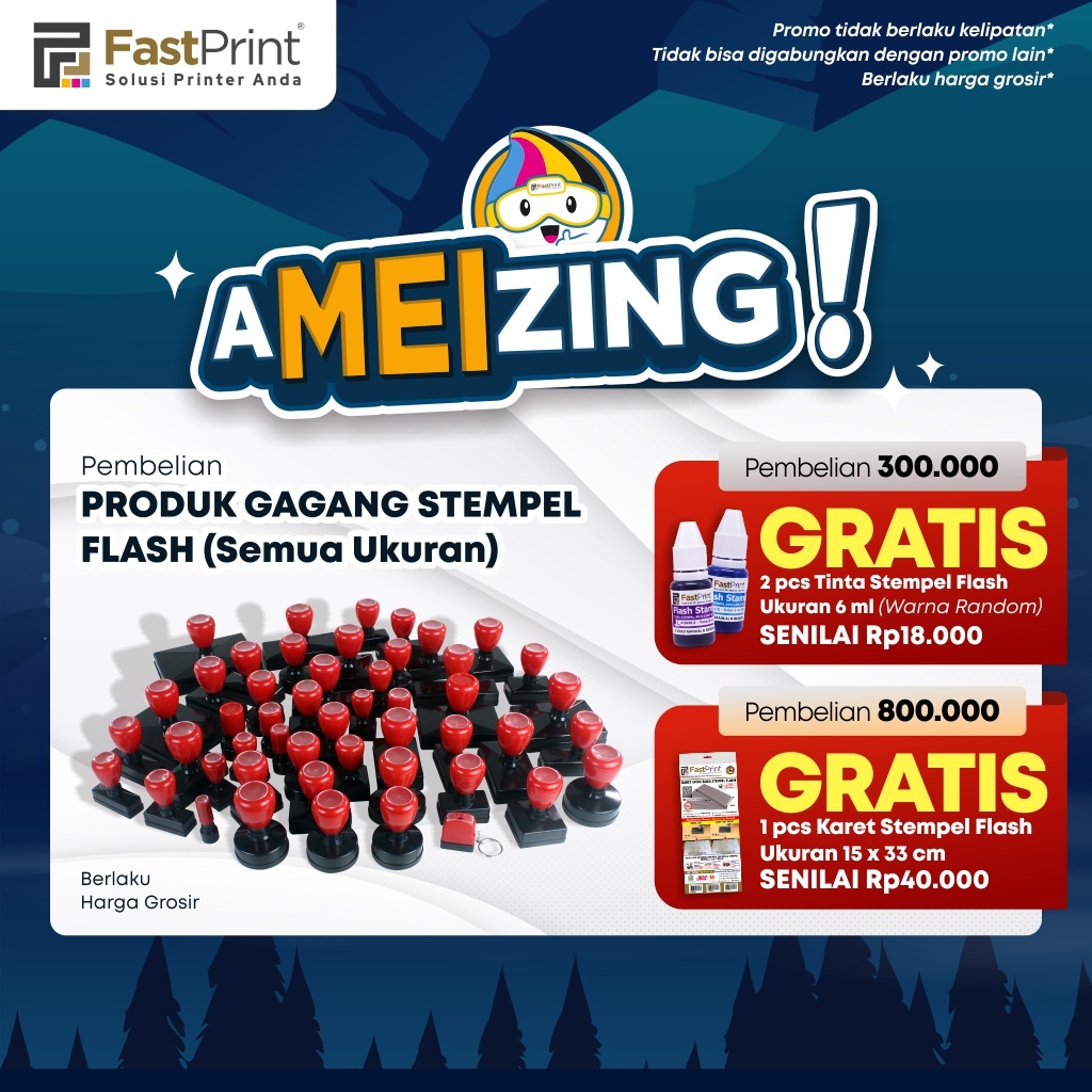 Gagang Stempel Flash Kotak