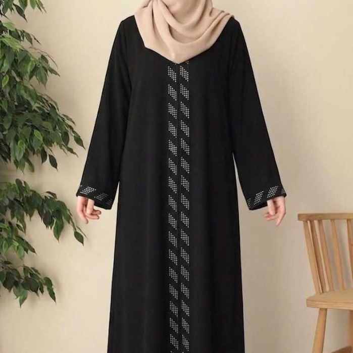 Quensa Abaya Hitam Arabian Baju Muslimah Dewasa Kekinian Terbaru Abaya Remaja Muslimah Payet Swarovs