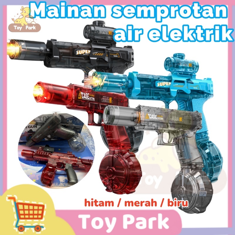 Mainan Semprotan Air Glock Elektrik Dilengkapi aksesori bercahaya Mainan semprot mini Mainan Pesta K