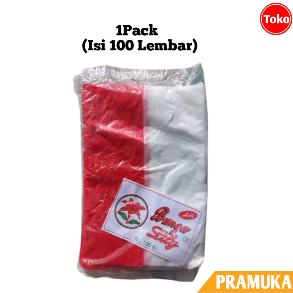 1Pack (Isi 100 Lembar) Bendera Plastik Merah Putih LILY / Bendera Hias Plastik Merah Putih / Bendera