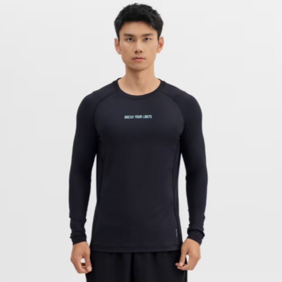 DOMYOS Kaos Training Fitness Kardio Lengan Panjang Pria