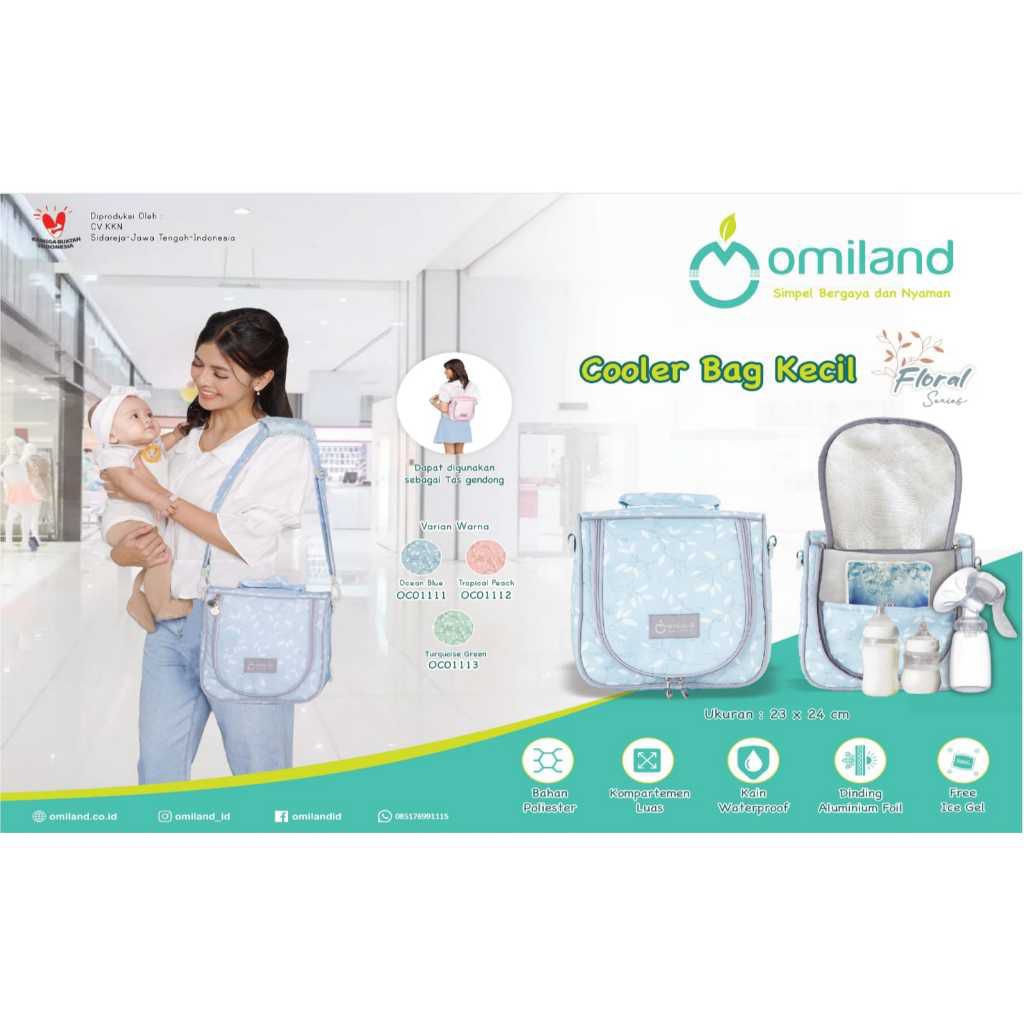 Omiland Cooler Bag Medium Kecil Free Ice Gel | Cooler Bag Asi | Coolerbag Ibu Menyusui Omiland
