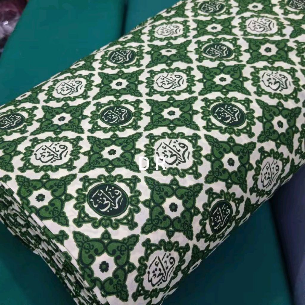 BAHAN KAIN BATIK SERAGAM QIROATI TPQ HIJAU ECERAN METERAN