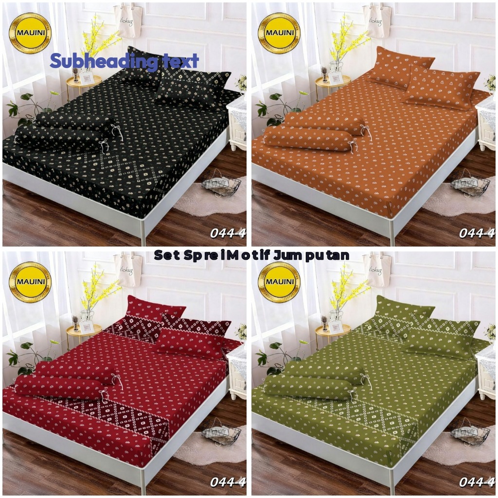 Set Sprei Motif Jumputan| Sprei Motif Ukuran 90 x 200 dan 120 x 200| Sprey Motif Batik | Sprei Hotel