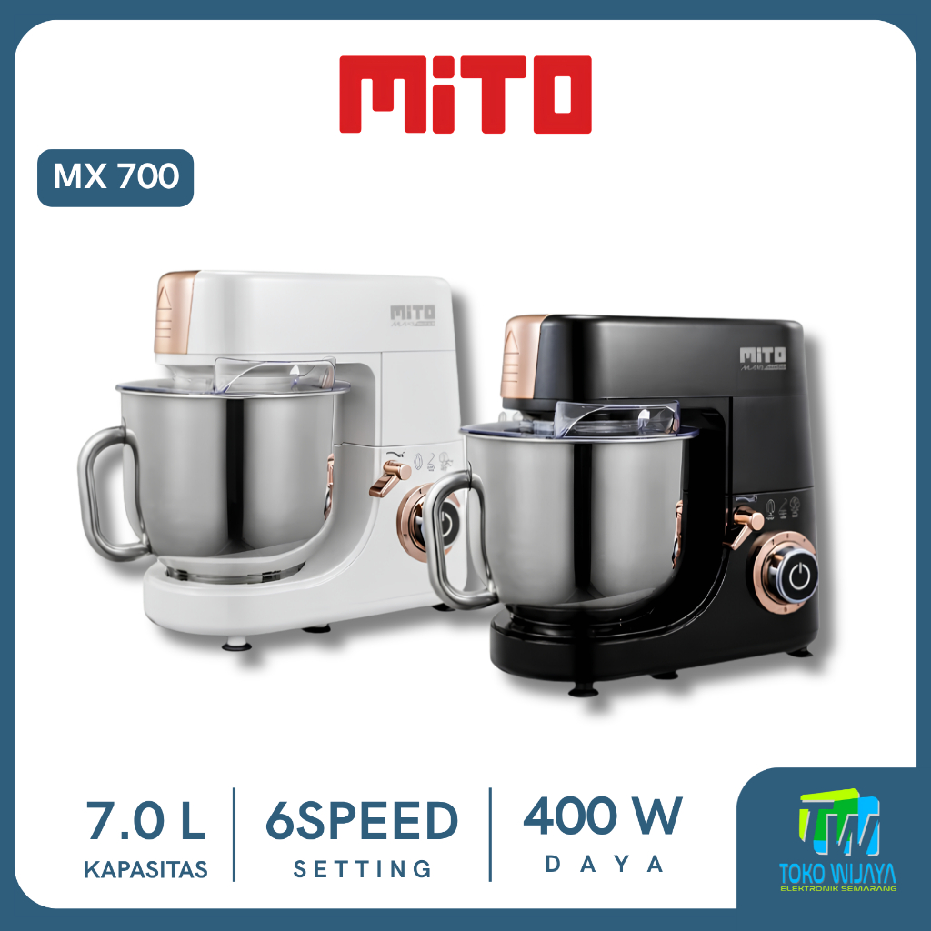 Mito MX700 Stand Mixer 7L - Kapasitas Besar, 6 Speed Pengaturan, 3 Jenis Pengaduk