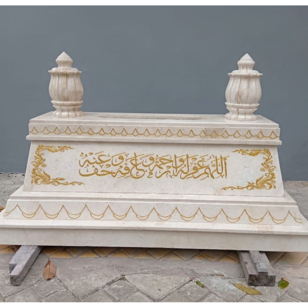 Kijing Makam Marmer | Nisan Makam Mewah ukiran Kaligrafi