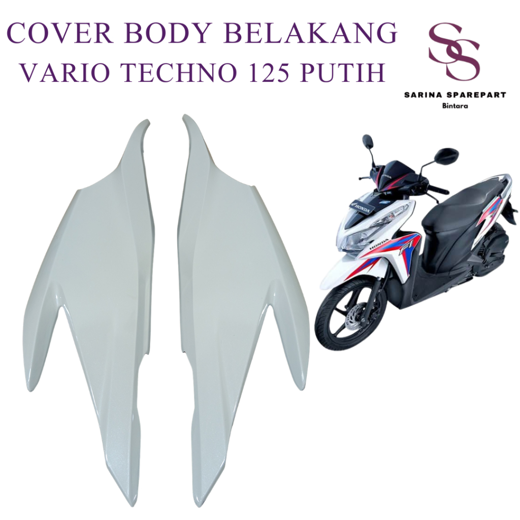 Cover Body Belakang Vario Techno 125 Bodi Samping Vario Techno 125 KZR MERAH MAROON Tenshi