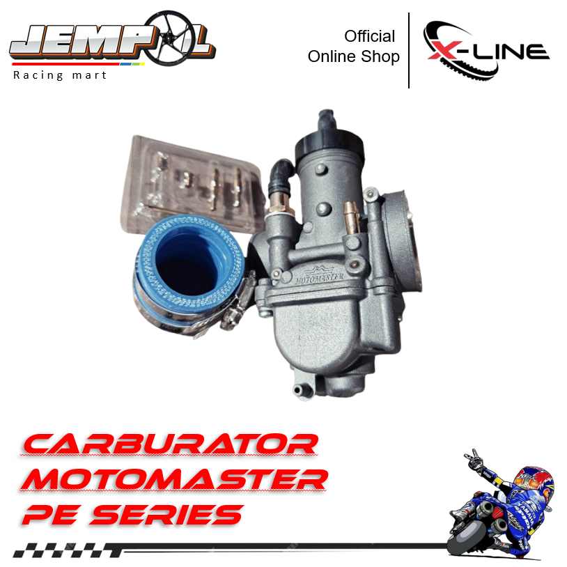 Xline Moto Master Karburator Carburator Karb Carb Hitam Black Series PE PWK Ukuran 24 28 30 Set 6 Ba