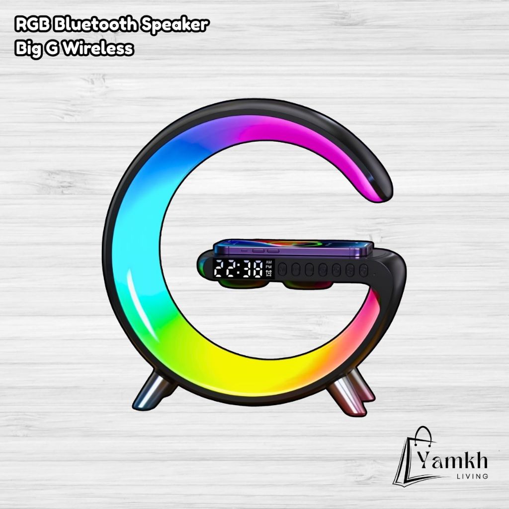 Yamkh Living - Big G Lampu Hias Meja RGB Smart LED Lamp Wireless Fast Charging 15W Bluetooth Speaker