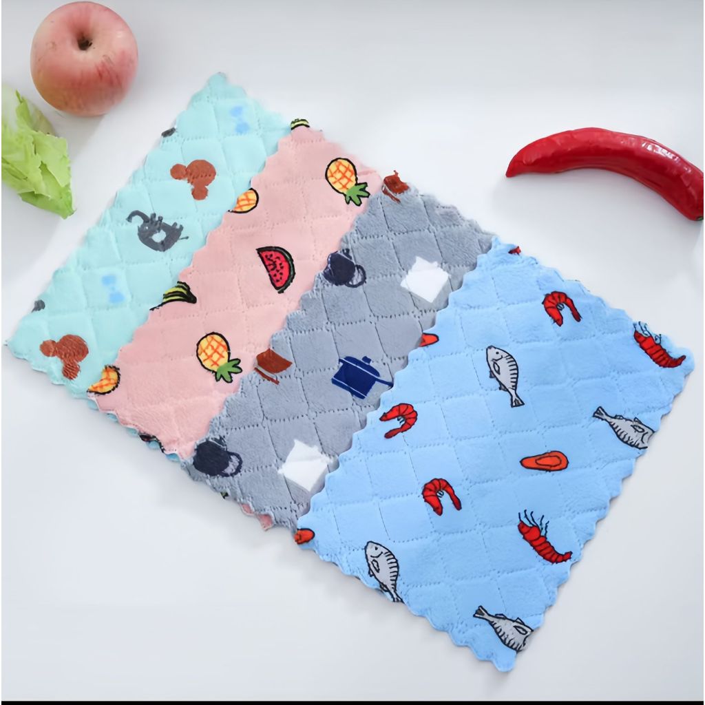 MH - KAIN MICROFIBER 25CM ANTI MINYAK KAIN LAP PIRING CORAL FLEECE JUMBO