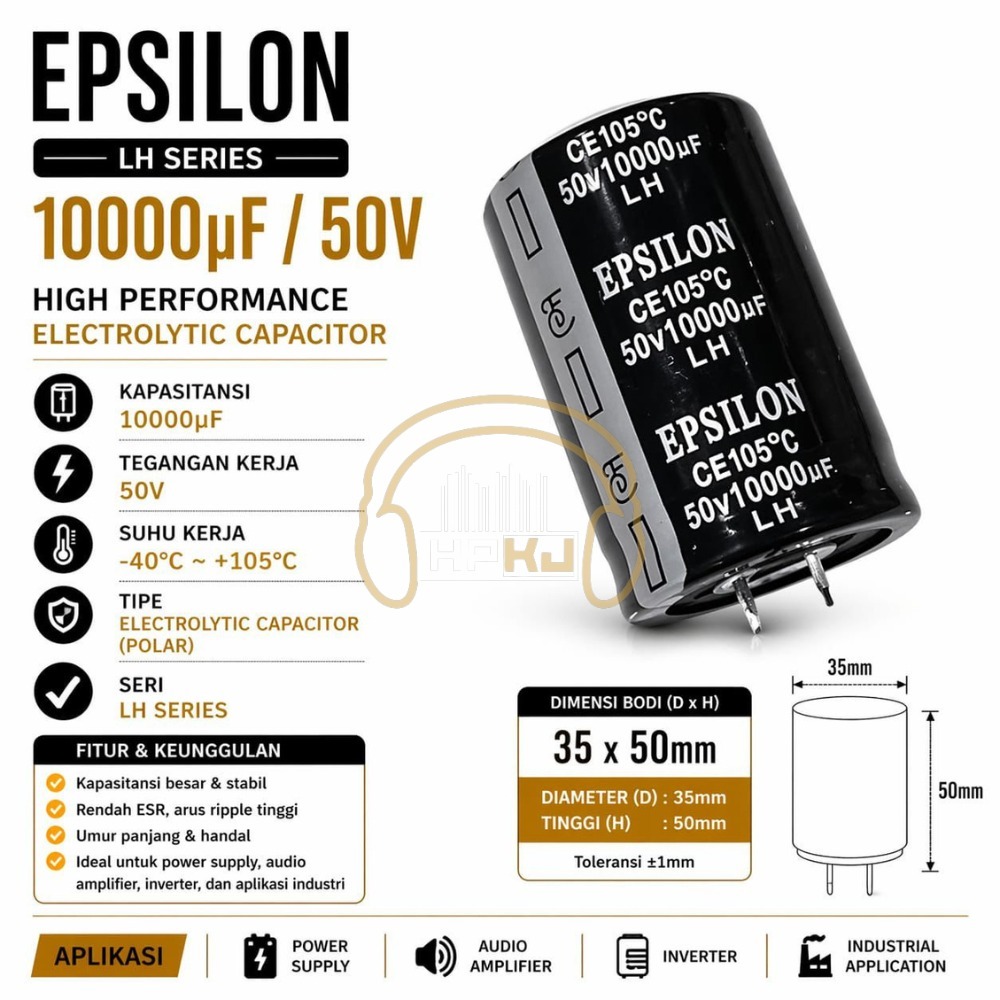 ELCO EPSILON 10000UF 50V elcho epsilon 10000 mikro 50 volt