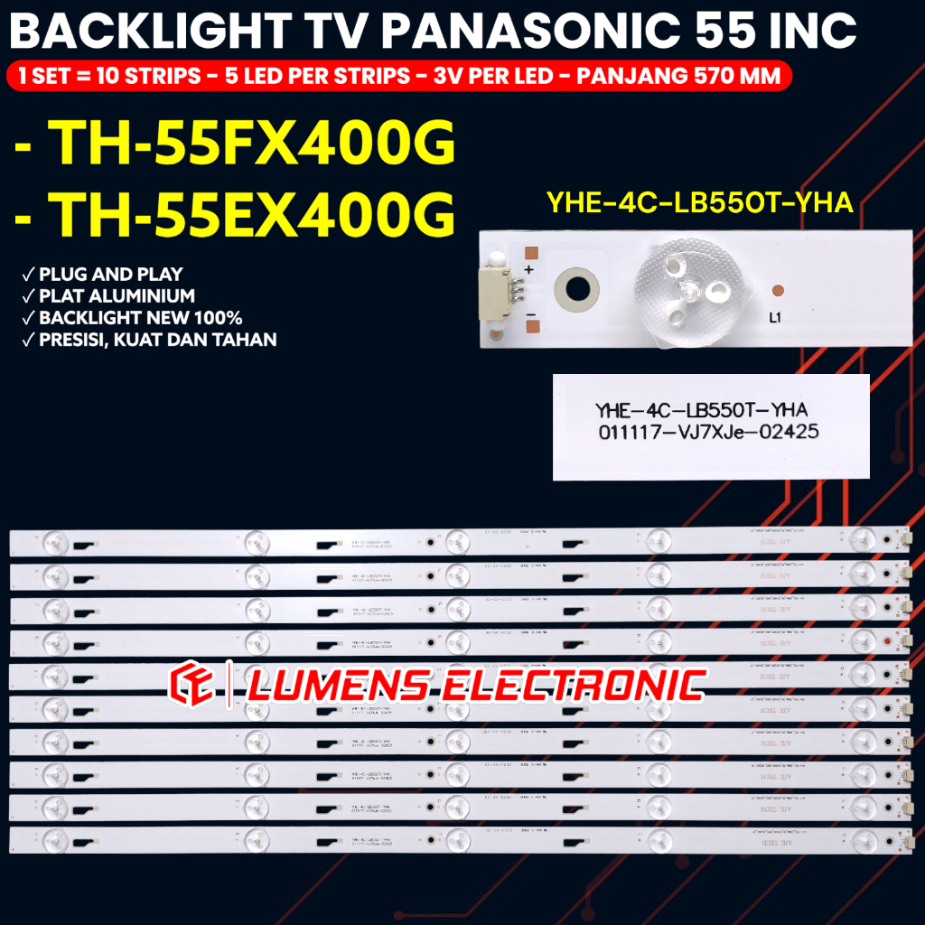 BACKLIGHT TV PANASONIC 55 INCH TH-55FX400G TH-55EX400G 55FX 55EX 55FX400 55EX400 55HR332M05A3 V1