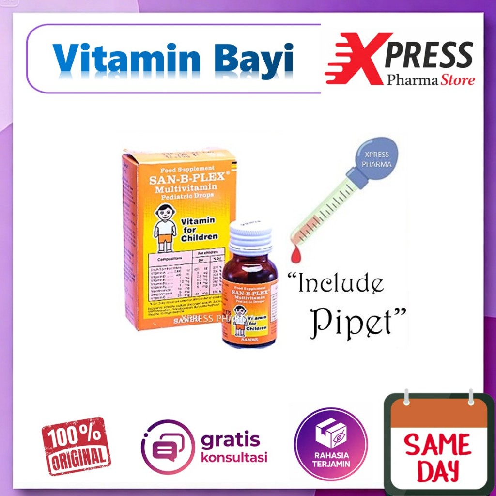 XPRESS  San B Plex DROP Vitamin Anak Bayi Nafsu Makan Sanbe Be Plek Drops Tetes Pipet Sanbeplex