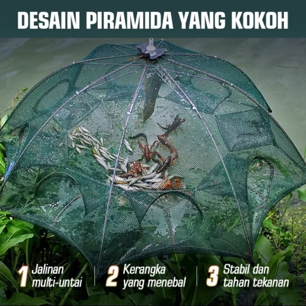JARING PAYUNG BUBU 6 LOBANG PERANGKAP IKAN KECIL DAN UDANG