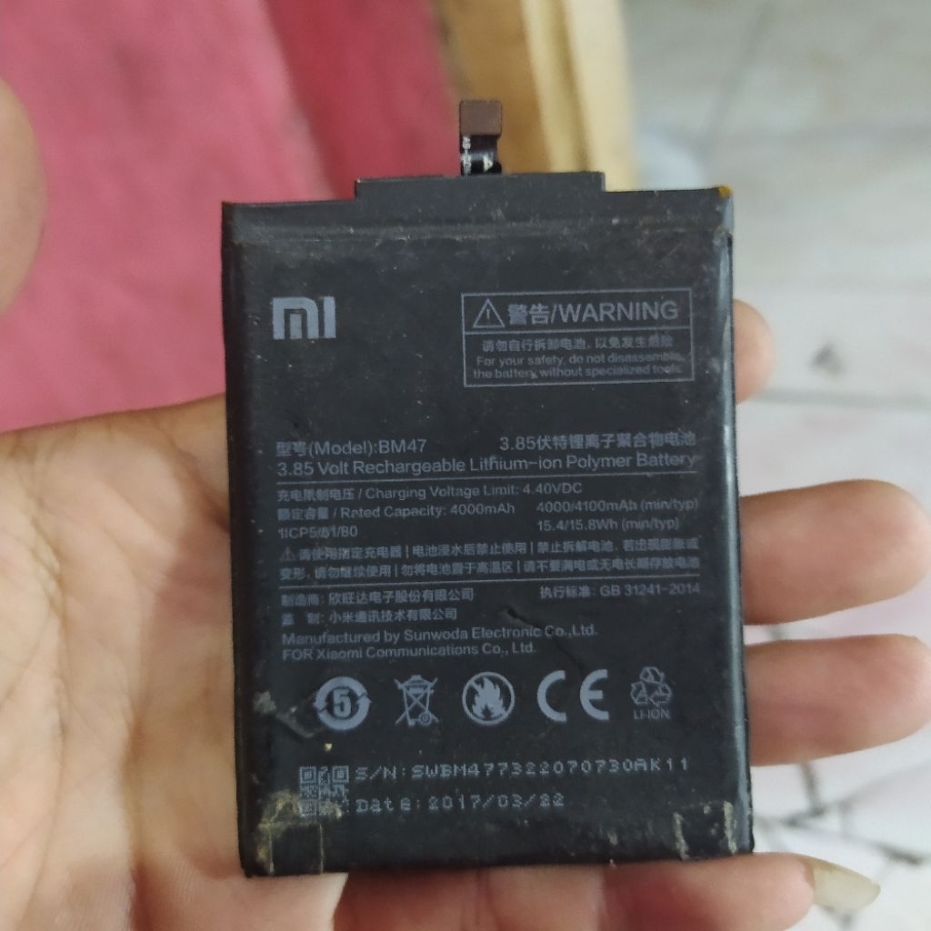 battery BM47 redmi 4x redmi 3 3s original copotan