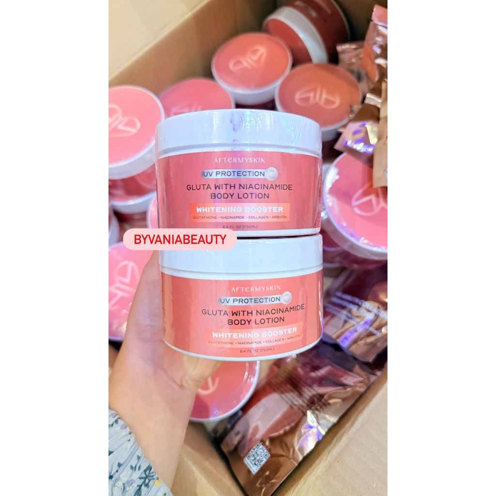 AFTERMYSKIN HB LOTION UV GLUTA COLLAGEN 250 GRAM Whitening Booster Gluta Collagen Body Lotion Siang 