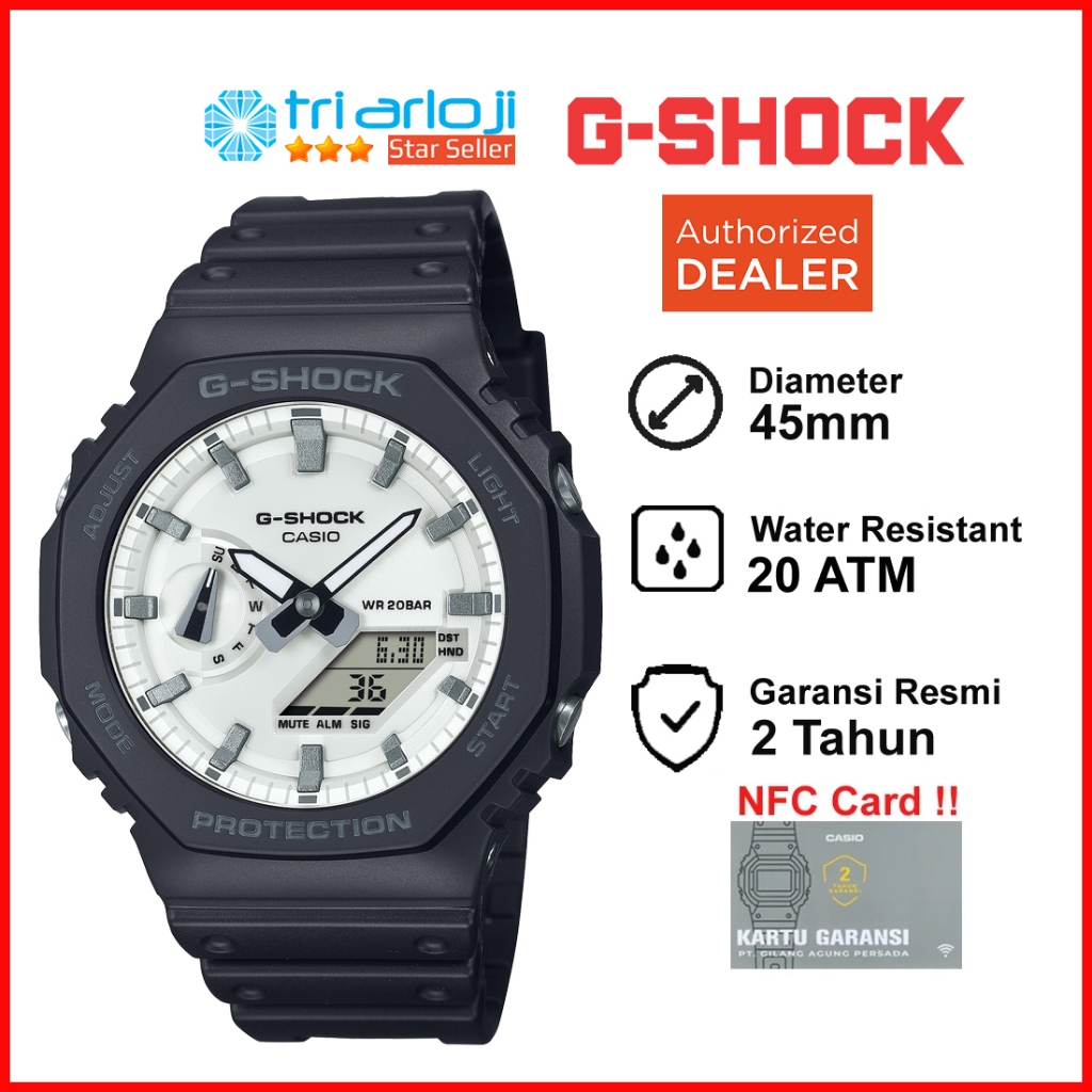 Casio G-SHOCK GA-2100WD-1ADR Jam Tangan Pria GSHOCK GA2100 GA2100WD GA-2100WD-1A GA 2100WD 1ADR