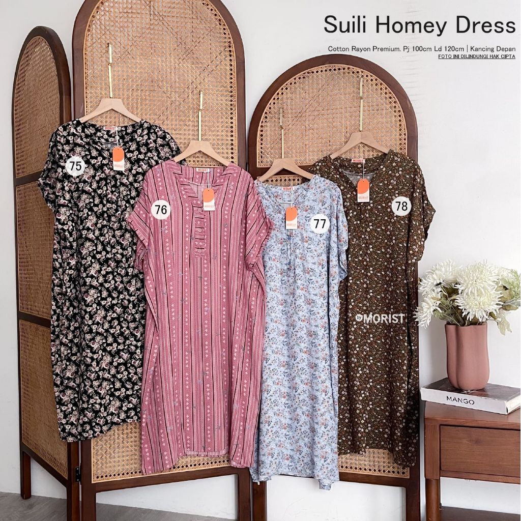 Suili Homey Dress Daster Pendek Premium Cotton Rayon Original Morist Berlabel