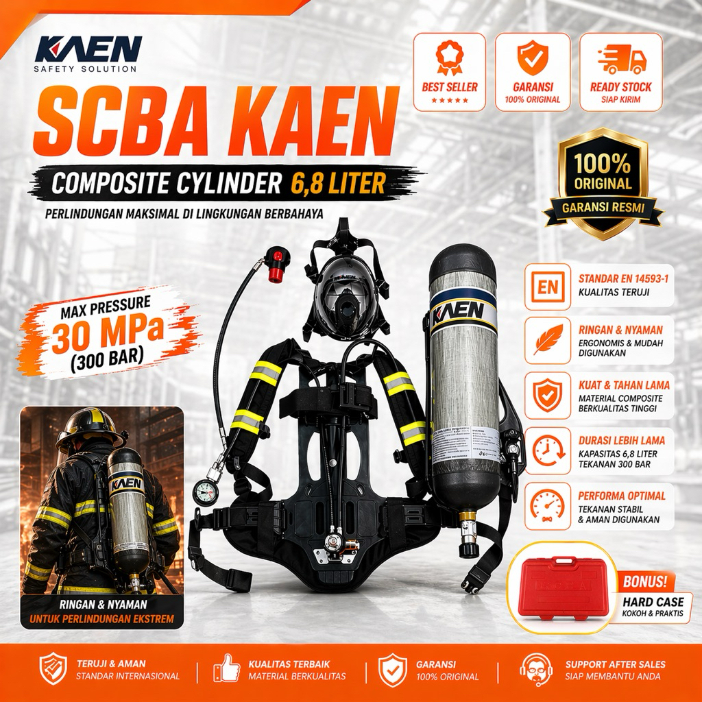 SCBA Breathing Apparatus KAEN Composite Cylinder / SCBA Carbon Cylinder 6,8 Liter