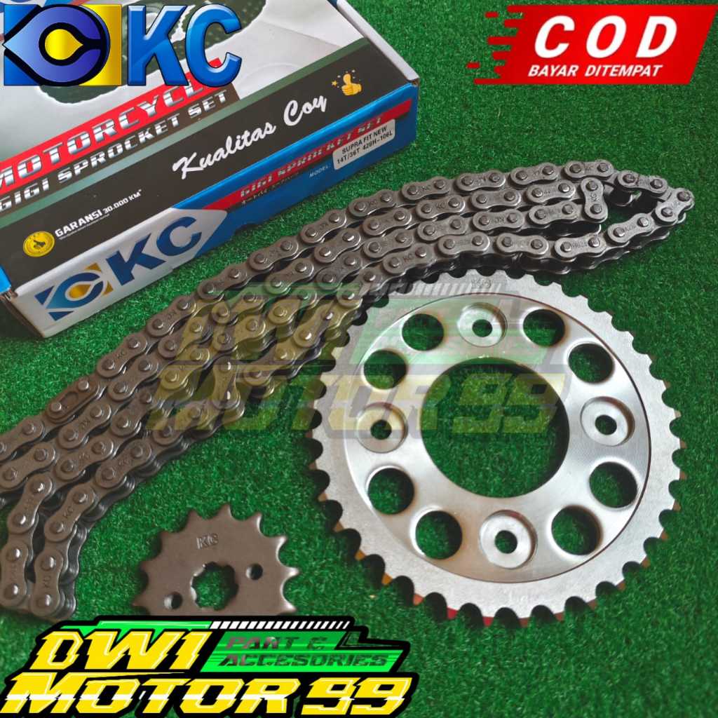 GEAR SET GIR PAKET RANTAI KC MATA 14T/36T 428H 106L HONDA SUPRA FIT NEW REVO KHARISMA  SUPRA X 125 O