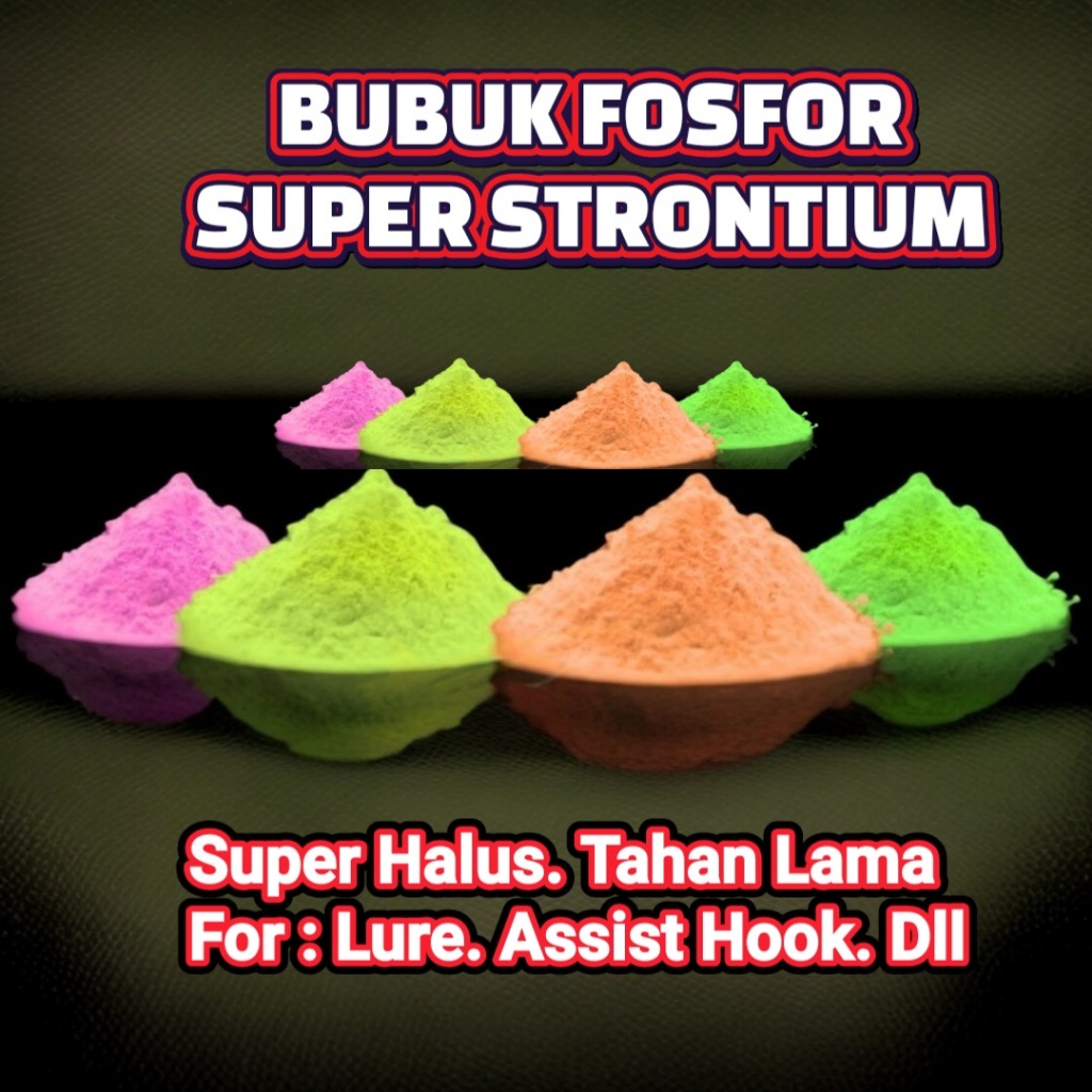 BUBUK FOSFOR 100GR SUPER STRONTIUM ALUMINATE BUBUK GID POWDER BUBUK FOSFOR ASSIST HOOK JIG LURE MINN