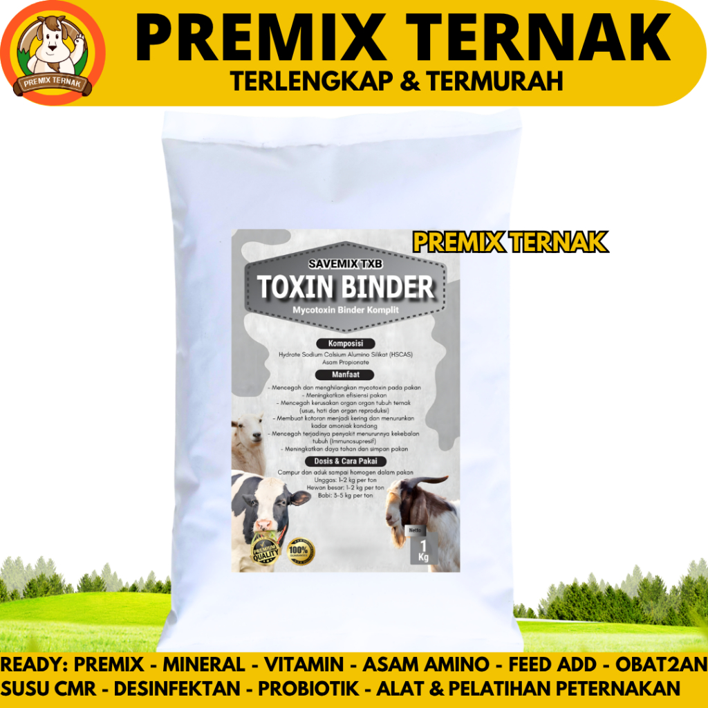 SAVEMIX TOXIN BINDER 1 KG - Feed Additive Pengikat Mycotoxin Toxin Jamur Pakan Ternak & Unggas Ayam